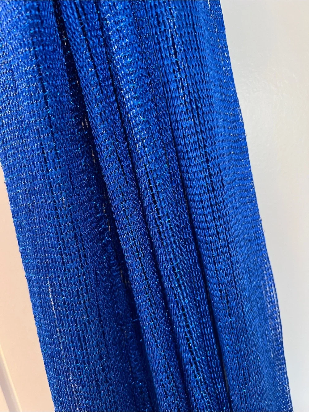 Blue Metallic Fringe Scarf - Women Accessories